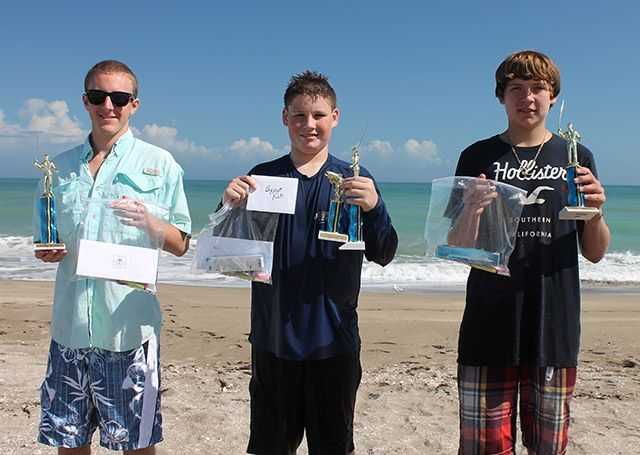 Tournament winners, Maxwell Higgins, Jake Castlow and Scott Smith. PHOTO CREDIT: Treasure Coast Casters.