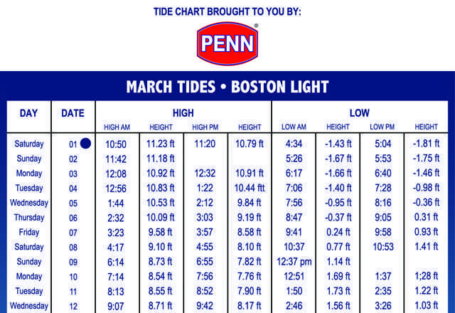 Boston Tide Chart