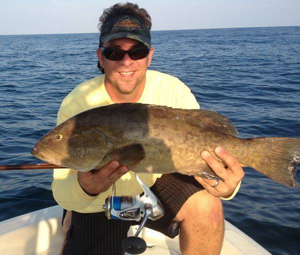 Liam with his near-shore gag grouper.