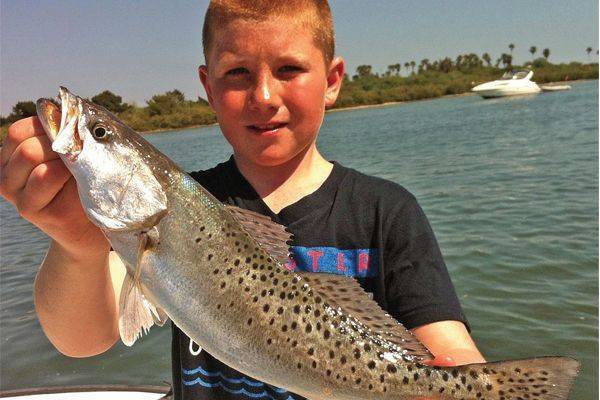 Cale from Canada caught a nice seatrout in the Edgewater Backcountry with Capt Michael Savedow