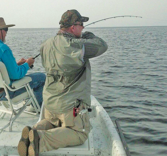 Wade Godsey fights a huge tarpon that ate a trout, on light tackle, for 54 minutes until the leader broke.