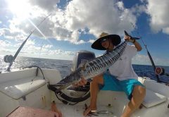 Kai Owen with a wahoo caught in Abaco