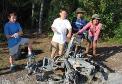 Motor found in the bush of Abaco.