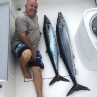 Two wahoo caught Dec 30 out of Grand Cay, Bahamas.