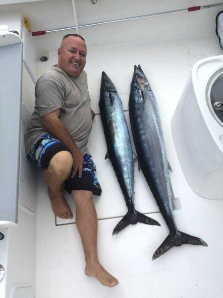 Two wahoo caught Dec 30 out of Grand Cay, Bahamas.
