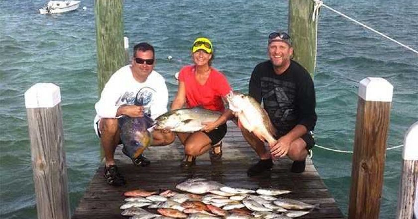A variety of fish caught in Spanish Wells, Bahamas.