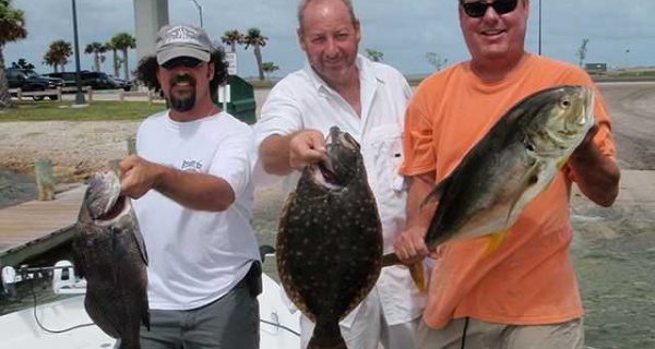 A mixed bag for they guys fishing the Indian River with Capt. John Young of Bites On Charters. Photo credit: Capt. John Young.