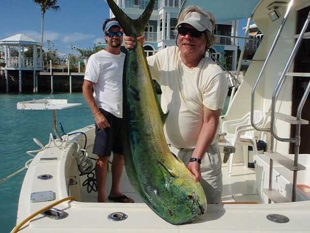 Mahi, like this one caught by Mace, will be arriving in scads. PHOTO COURTESY of Fish Rowe Charters.