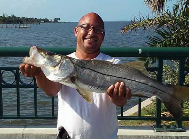 Charlie Hill with a 30-inch snook caught on a YoZuri Crystal Minnow in Jensen Beach. PHOTO SUPPLIED by Charlie Hill.