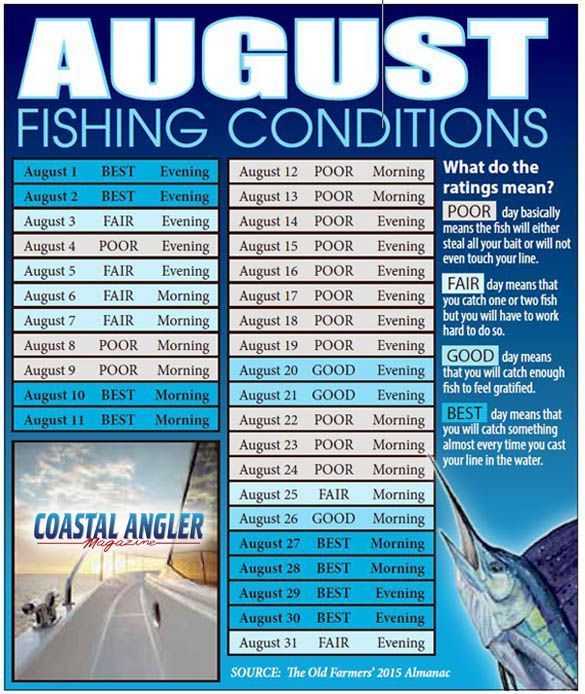 best days to fish-aug2015 | Coastal Angler & The Angler Magazine