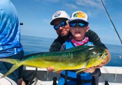 This young guy caught his first mahi ever on the Fire Fight with Capt Joe.