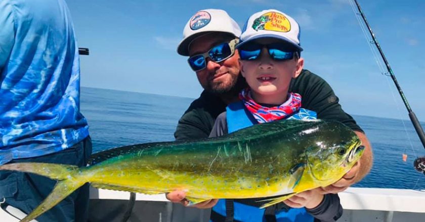 This young guy caught his first mahi ever on the Fire Fight with Capt Joe.