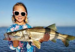 Camille Caravello caught herself this sweet snook from the beach.