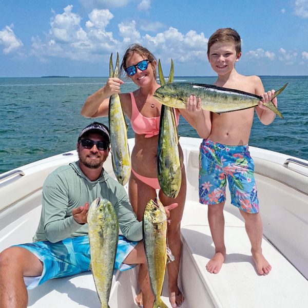 A great day on the water was had by the McQuaig family, who scored a bunch of mahi mahi in Sebastian Inlet by trolling feathers and prerigged ballyhoos in about 500ft. of water.