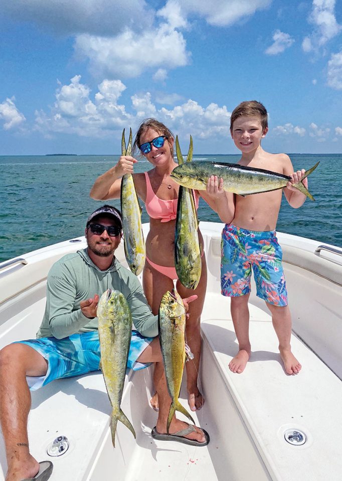 A great day on the water was had by the McQuaig family, who scored a bunch of mahi mahi in Sebastian Inlet by trolling feathers and prerigged ballyhoos in about 500ft. of water.