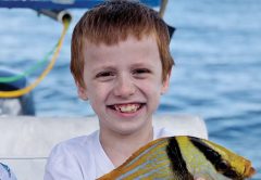 7 year old Frankie Prieto caught his first porkfish on a live shrimp.