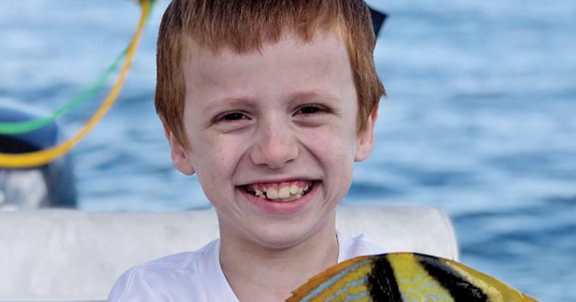 7 year old Frankie Prieto caught his first porkfish on a live shrimp.