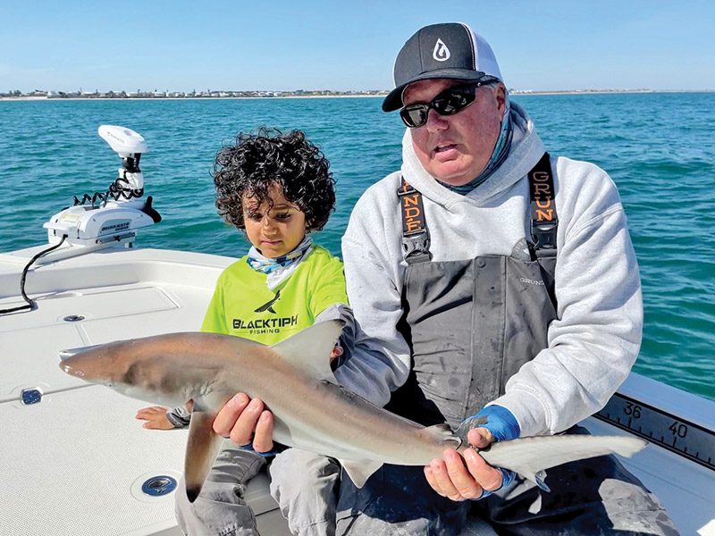 This guy caught his blacktip shark and a bunch of other species on his charter!