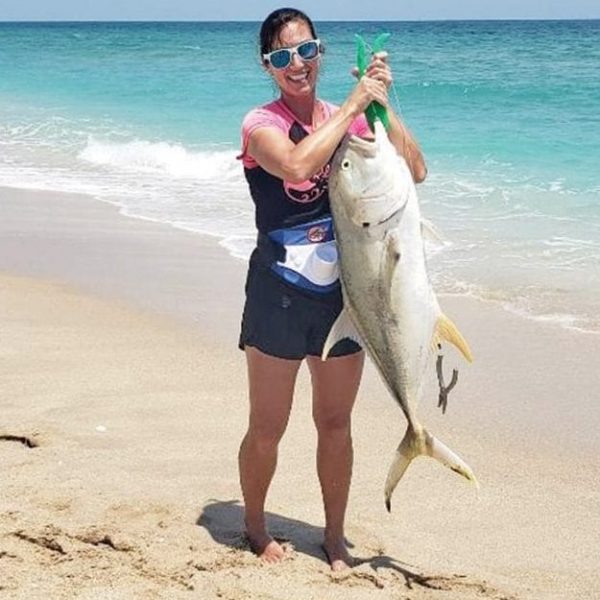 Lyndsie Mustian took this nice jack crevalle out of the Sebastian Inlet surf.