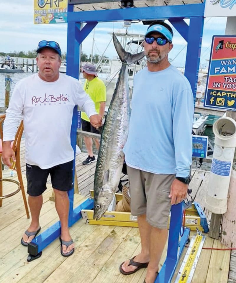 Capt. Joel McKenney and Rocky Polfa took first for this 46.49 pound kingfish, caught aboard Easy Drinkin’.