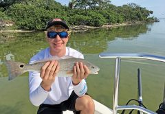 Redfish can be fooled with a little twitch-n-pause motion of your rod tip, and the right colored soft plastic jerk bait on most days.