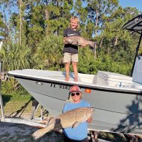 Brantley and Kaytlyn, Reef Affliction Fishing Team, slaying the grouper out of Sebastian Inlet.