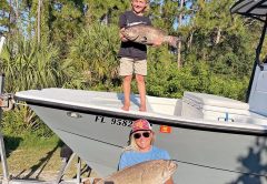 Brantley and Kaytlyn, Reef Affliction Fishing Team, slaying the grouper out of Sebastian Inlet.