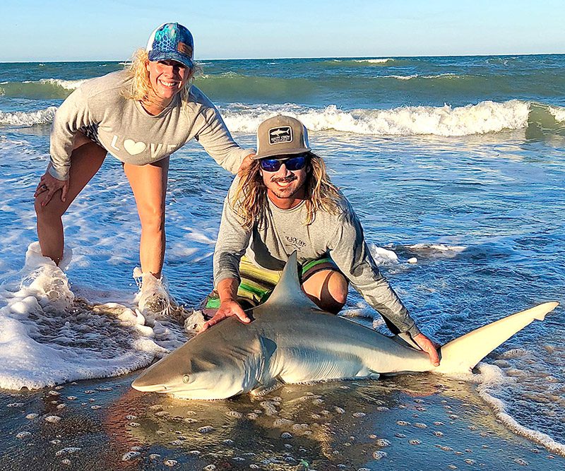 Sharks can be found hammering the migrating bait pods all along the Space Coast shoreline.