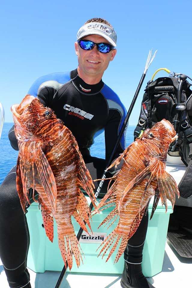Capt. Jimmy Nelson's 18.78-inch lionfish, a Florida State Record at press time. PHOTO CREDIT: Luiza Barros.