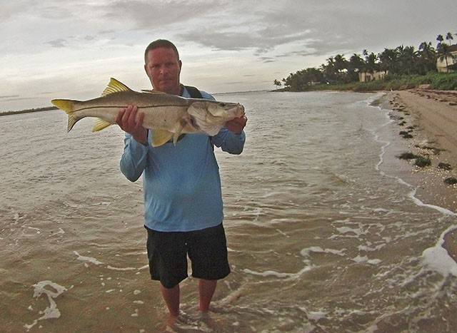 Snook fishing along the beaches will be hot in June. Just remember to catch and release them. Photo supplied by Chris Sharp.