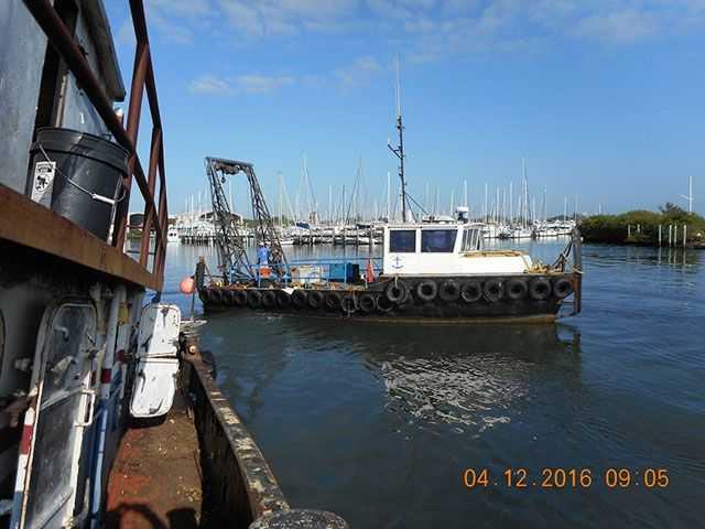 McCulley Marine Services setting stern anchor. PHOTO CREDIT: St. Lucie County.