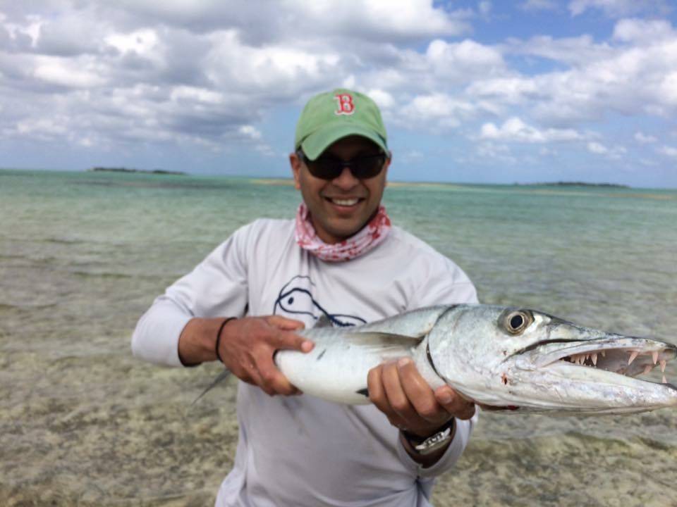 Shirish Nadkarni with a nice Barracuda caught last month on his trip down to the Bahamas