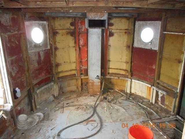 Partially gutted forward cabin. PHOTO CREDIT: St. Lucie County.