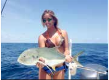 Brie Gabrielle got this nice crevalle while drifting a live pogie near a bait pod just outside of the port.