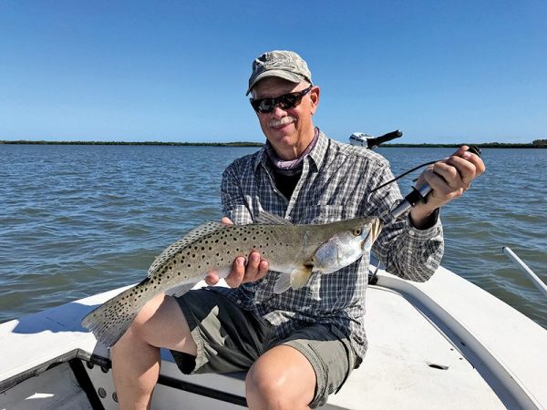 Kevin Williams migrated out of the Rocky Mountains this winter and traded the rainbow and brown trout he is used to for this nice spotted seatrout.