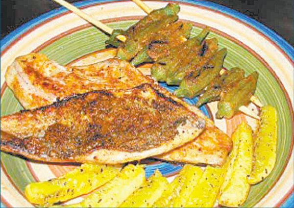 Weakfish Grilled Over Basil