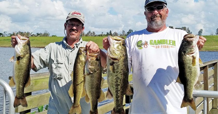 Mark Escobar and Greg Moule with a winning bag in the Bass n Fools tournament.