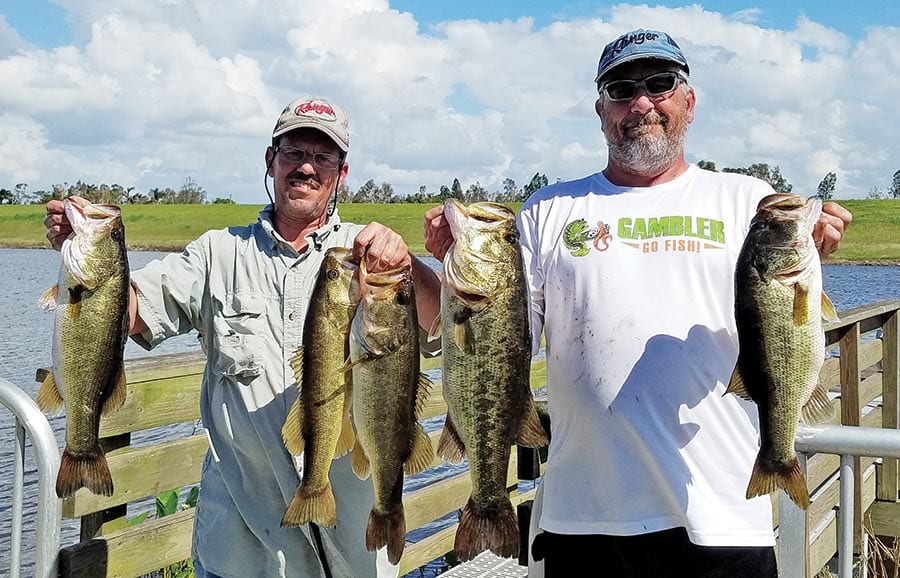 Mark Escobar and Greg Moule with a winning bag in the Bass n Fools tournament.