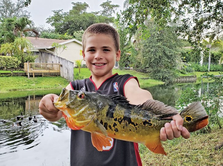 Nick Dyer with a backyard peacock bass!