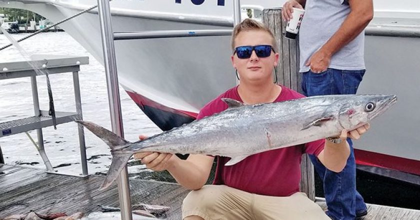 Kyle Pollock won the boat pool with this 12 pound kingfish.