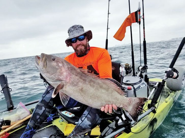 Shaun Roles scored a solid black grouper from his new lucky kayak on the last day of the season.