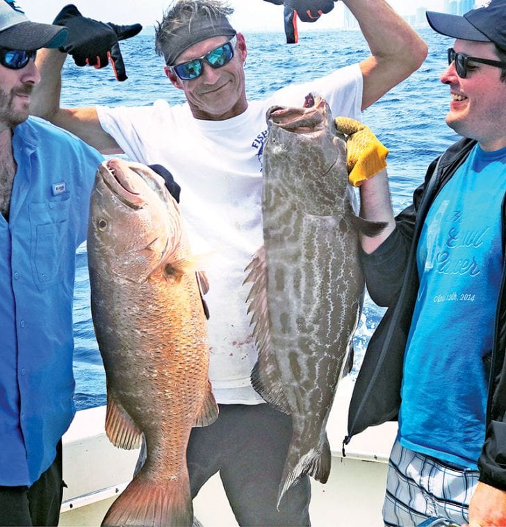 Big cubera snapper and black grouper caught aboard the New Lattitude.