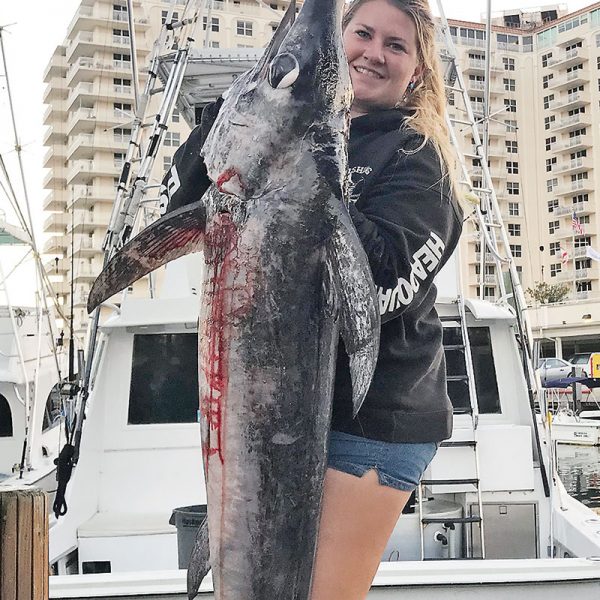 Ashley with her big swordfish...