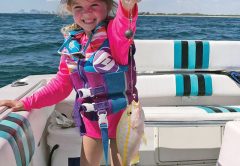 Six-year-old Cambree with her first yellowtail snapper.