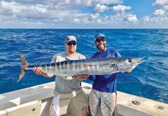 Capt. Bobby with a nice wahoo caught with New Lattitude Sportfishing.