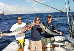 Double header wahoo caught with New Lattitude Sportfishing.