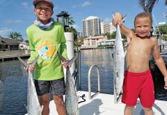 Jackson and Kellen caught some nice kingfish with their dad.