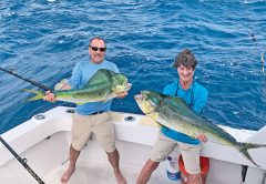 Dan and Pat Ocke with a nice pair of mahi caught with Fishing Headquarters.