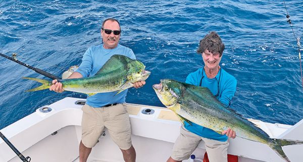Dan and Pat Ocke with a nice pair of mahi caught with Fishing Headquarters.