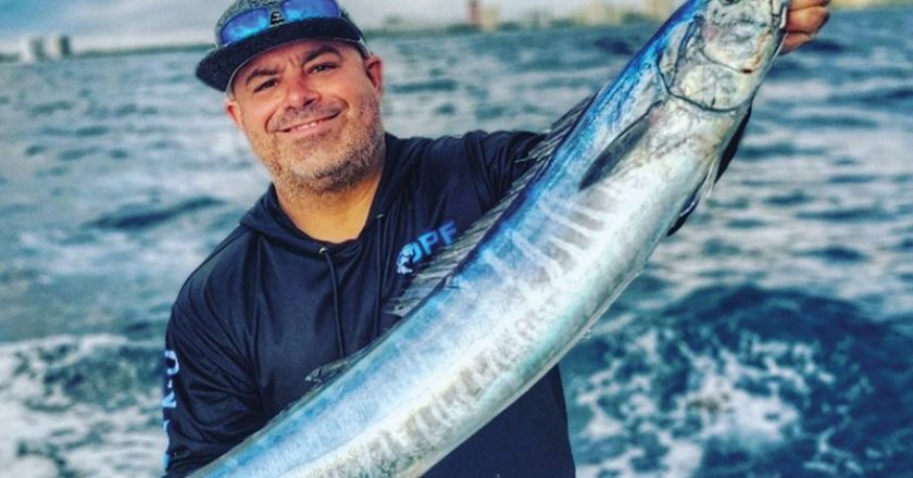 Angler Jeff Hussey caught this 15lb. wahoo using a planer right in front of the Boca Inlet.